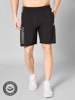 Turnfit Printed Men Black Running Shorts
