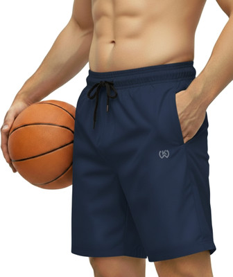 KWINGS Solid Men Dark Blue Sports Shorts