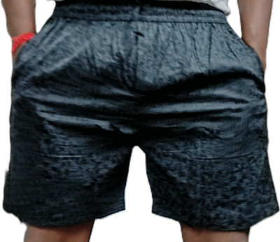 MAA KALI DRESSES Distressed Men Black Bermuda Shorts