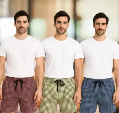AWALA FASHION Checkered Men Multicolor Basic Shorts