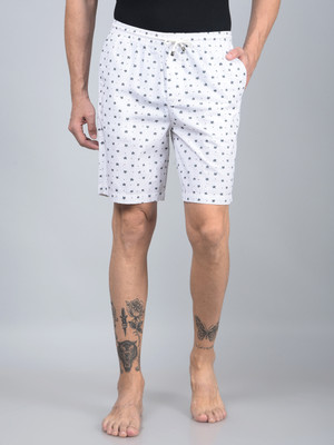 CRIMSOUNE CLUB Floral Print Men White Regular Shorts