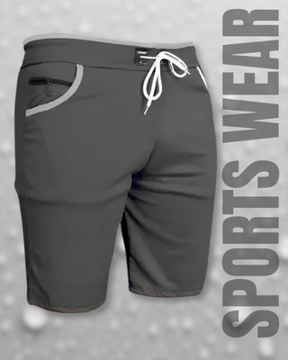 Venner Solid Men Grey Casual Shorts, Sports Shorts
