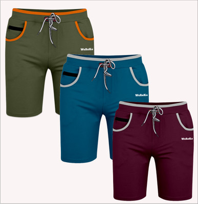 VINTHON Self Design Men Green, Light Blue, Maroon Regular Shorts