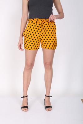 HRIKSHIKA FASHION Polka Print Women Beige Basic Shorts