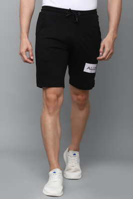 Allen Solly Self Design Men Black Basic Shorts