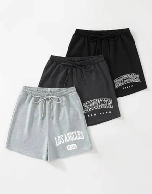 CORPORATION Solid Men & Women Black, Grey, Dark Grey Regular Shorts