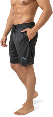 Q8 Twinkle Solid Men Black Gym Shorts, Sports Shorts, Running Shorts