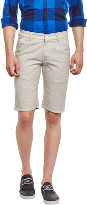 Rodamo Solid Men Beige Casual Shorts