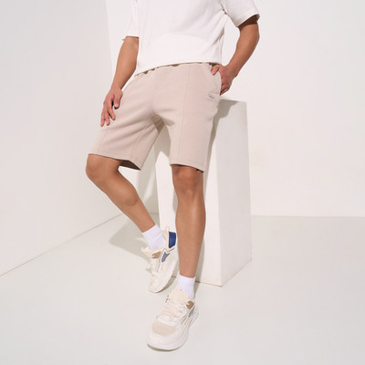 Ajile By Pantaloons Solid Men Beige Basic Shorts