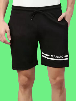MANIAC Printed Men Black Basic Shorts