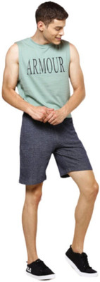 Bareblow Solid Men Grey Casual Shorts