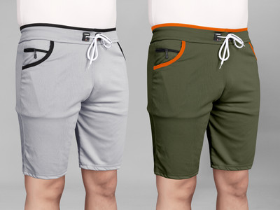 DARSHAN CREATION Solid Men Grey, Green Sports Shorts