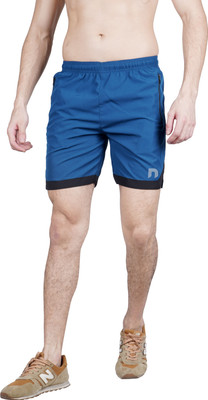 never lose Self Design Men Blue Sports Shorts