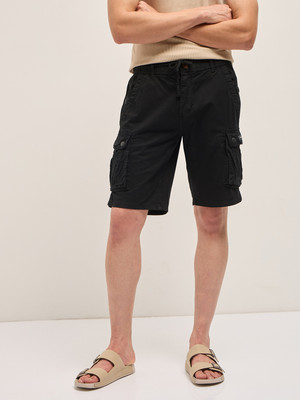 THE BEAR HOUSE Solid Men Black Regular Shorts