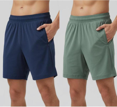 Blacktail Solid Men Dark Blue, Green Casual Shorts, Gym Shorts, Sports Shorts