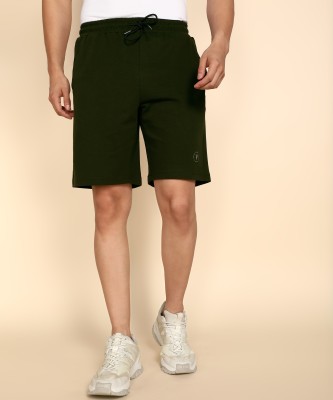 Van Heusen Flex Solid Men Dark Green Regular Shorts