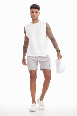 Clove West Solid Men Grey Basic Shorts