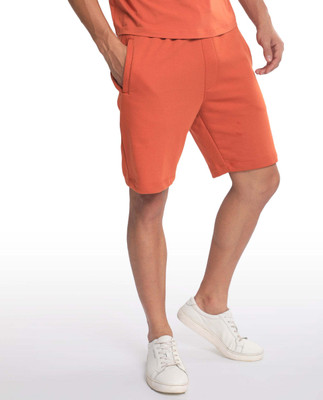 RARE RABBIT Solid Men Orange Regular Shorts