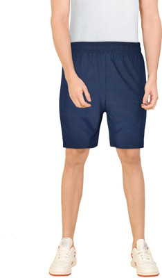 Evoque Solid Men Blue Regular Shorts