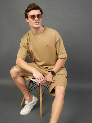 Club York Solid Men Beige Casual Shorts