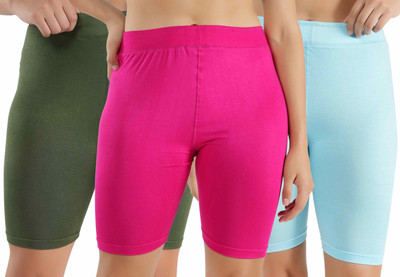 Florafit Solid Women Multicolor Cycling Shorts