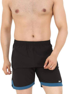 HouseOfCommon Printed Men Black Gym Shorts