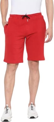 Ticoss Solid Men Red Regular Shorts