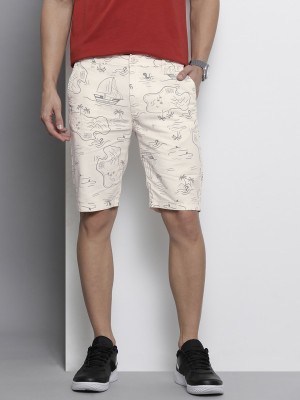 The Indian Garage Co. Printed Men Beige Chino Shorts