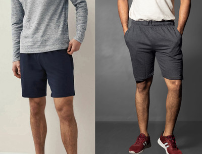 Moda Rapido Solid Men Dark Blue, Grey Regular Shorts