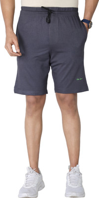 Palm Island Solid Men Grey Basic Shorts