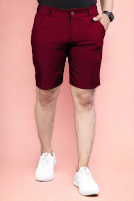 KENDORE Solid Men Maroon Regular Shorts