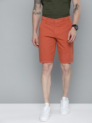 The Indian Garage Co. Solid Men Orange Chino Shorts