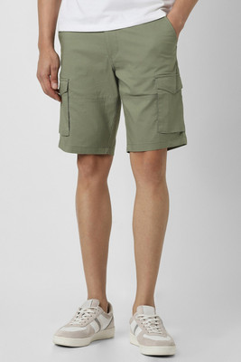 VAN HEUSEN Solid Men Green Basic Shorts