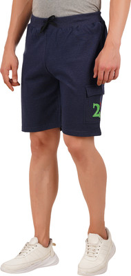 CHECKERSBAY Solid Men Blue Regular Shorts