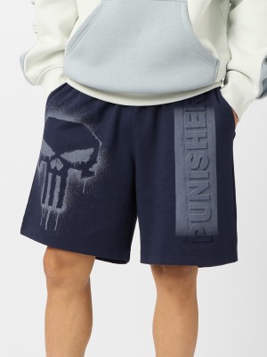 The Souled Store Printed Men Blue Bermuda Shorts