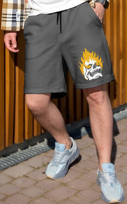 MOWA Printed Men Black, Grey Regular Shorts