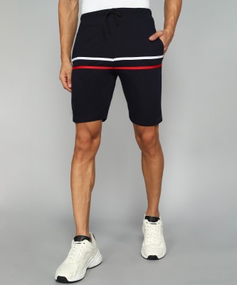 GLITO Striped Men Blue, White, Red Sports Shorts