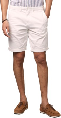 Celio Solid Men White Basic Shorts