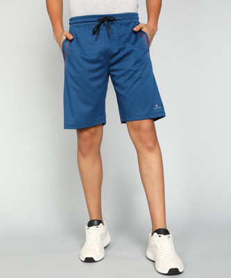 WROGN Solid Men Blue Basic Shorts
