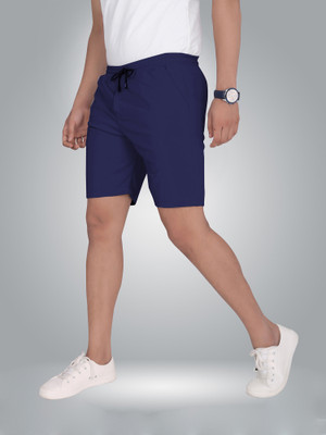 Septem Solid Men Dark Blue Sports Shorts
