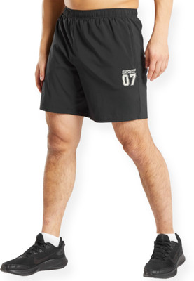 RUNNING MACHINE Solid Men Black Sports Shorts