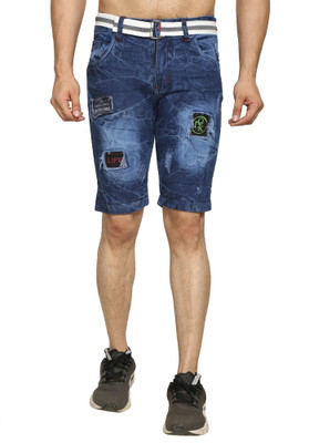 Dolldeal Solid Men Denim Dark Blue Denim Shorts