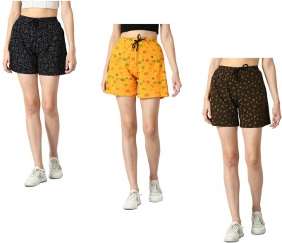 IndiWeaves Printed Women Multicolor Regular Shorts