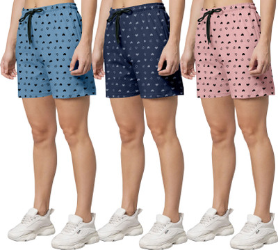 GRIVAAMBALIYA Printed Women Multicolor Regular Shorts