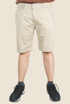 PUBHIZA Solid Men White Chino Shorts