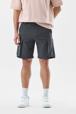 Snitch Solid Men Grey Cargo Shorts