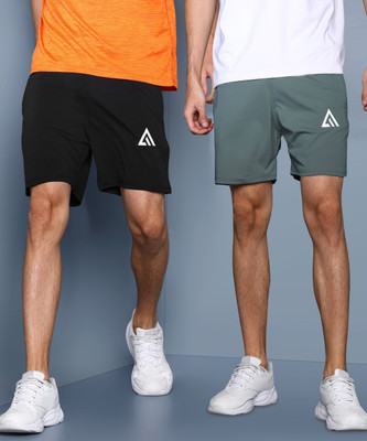 Adrenex Solid Men Black Basic Shorts