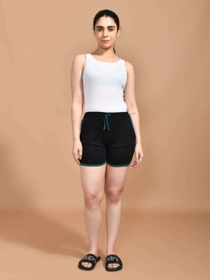 AKASH FASHION CLUB Solid Women Black Hotpants