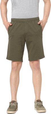 Celio Solid Men Dark Green Bermuda Shorts