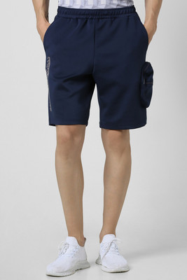 VAN HEUSEN Solid Men Blue Regular Shorts